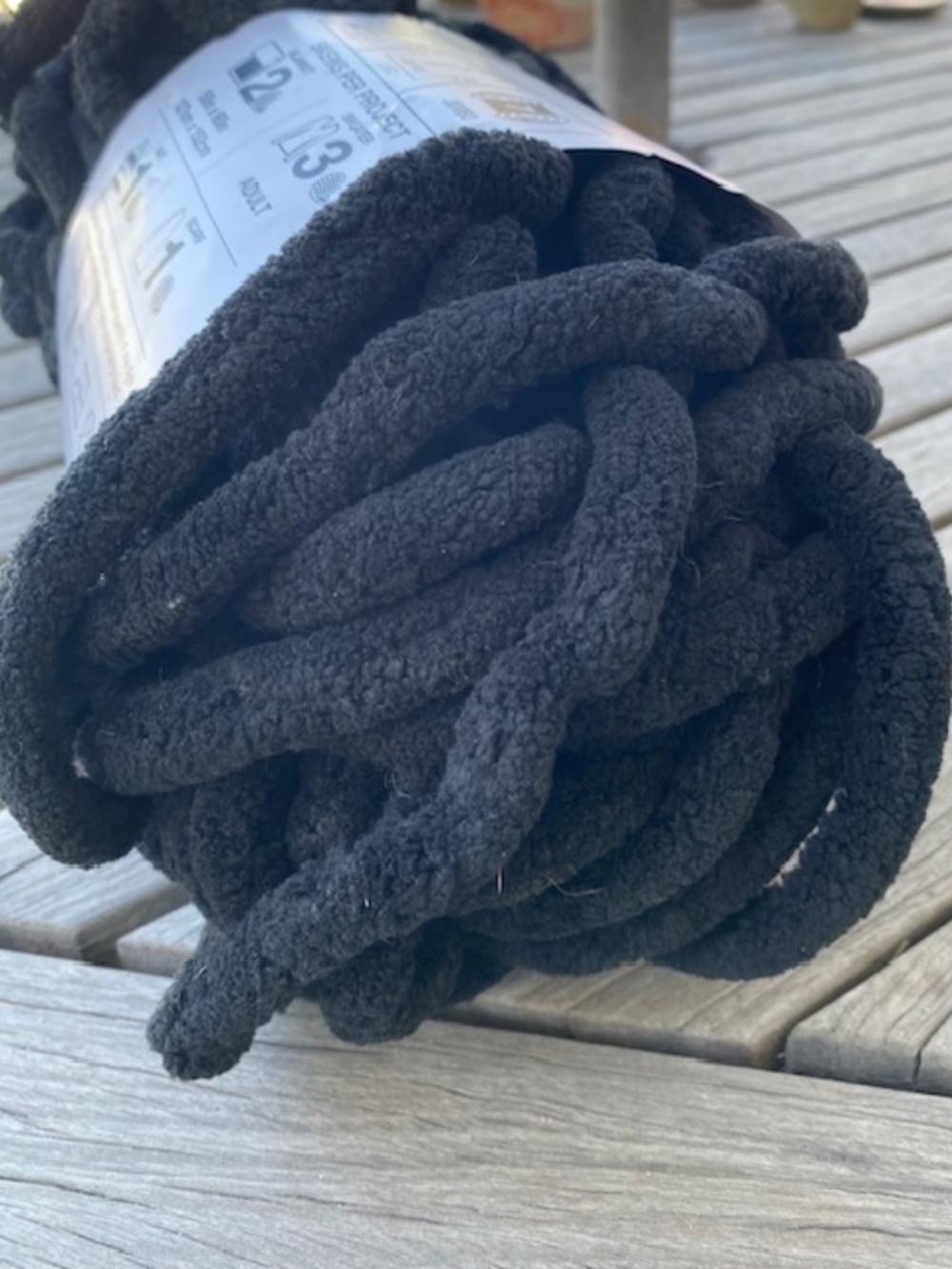 Big Twist Plush Jumbo Black Yarn, 36 yd, 10.58 oz - Picture 4 of 6
